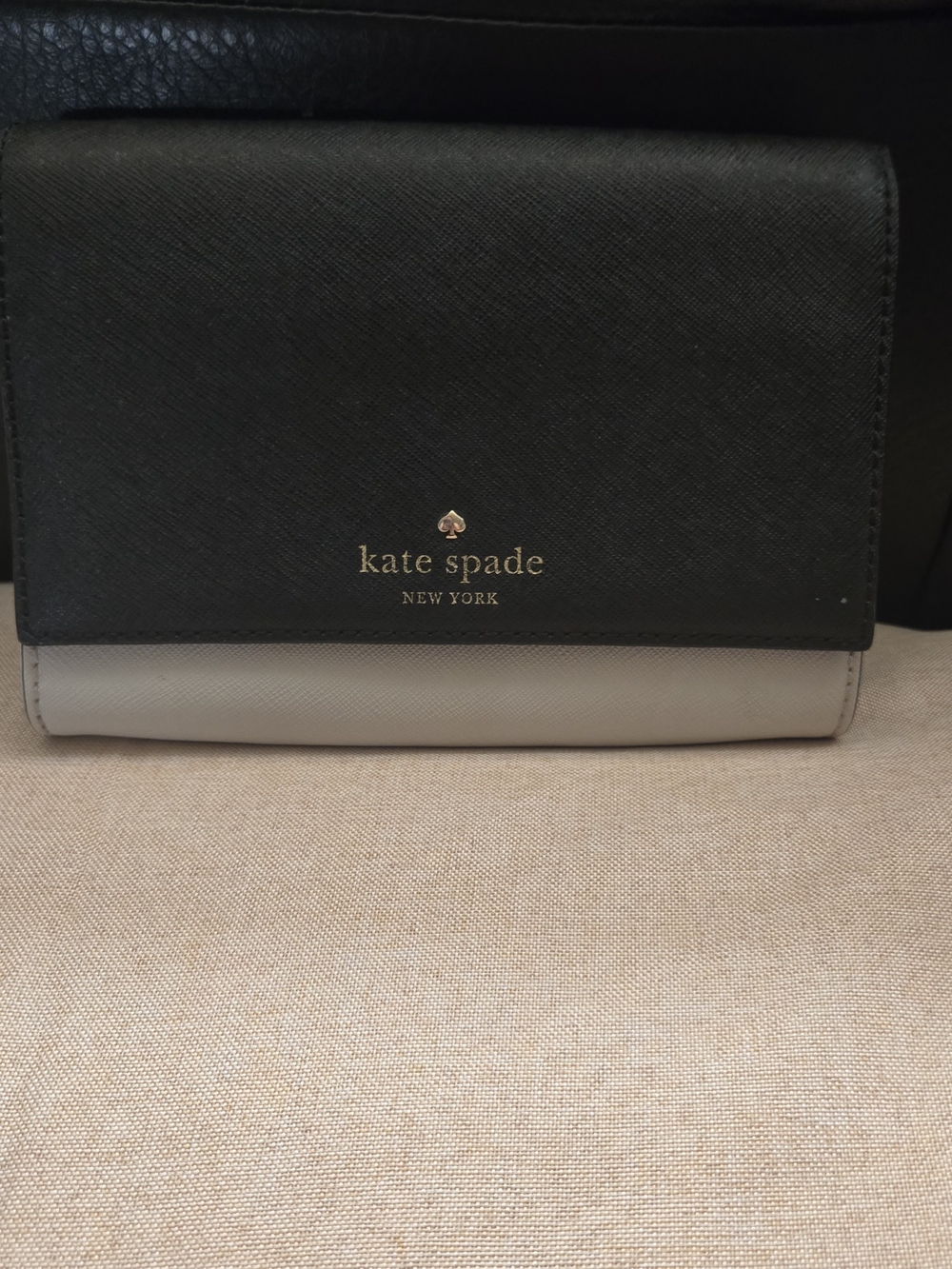 kate spade Two-Tone Black and Light Gray Leather Wallet